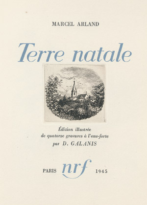 Lot 3024, Auction  101, Arland, Marcel, Terre natale