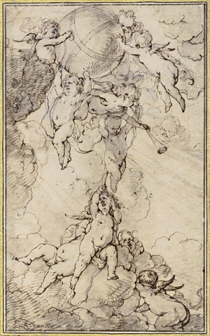 Lot 6255, Auction  102, Dyck, Anthony van - Umkreis, Putti auf Wolken einen Globus tragend