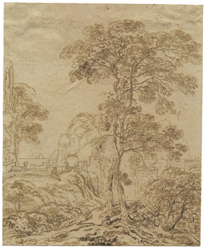 Lot 6703, Auction  103, Kobell, Franz, Klassizistische Landschaft mit Schäferpaar