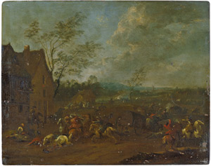 Lot 6019, Auction  105, Meulen, Adam Franz van der, Reiterscharmützel vor einem Gasthaus