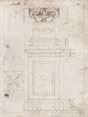 Lot 6424, Auction  110, Deutsch, um 1600. Skizzenbuch mit Architekturstudien