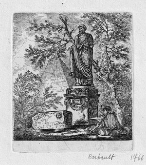 Los 5264 - Barbault, Jean - Ein Zeichner vor einer antiken Statue und der Cestius-Pyramide - 0 - thumb