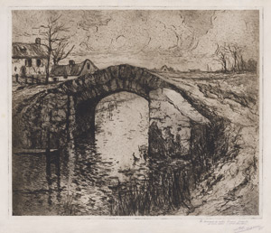 Lot 7041, Auction  112, Brangwyn, Frank, Steinbrücke über Bachlauf