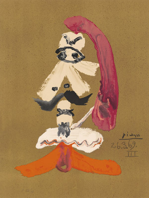 Los 7326 - Picasso, Pablo - nach. Aus den "Portraits imaginaires" (26.3.69) - 0 - thumb