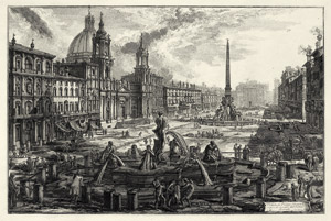 Lot 6223, Auction  115, Piranesi, Giovanni Battista, Veduta di Piazza Navona sopra le rovine del Circo Agonale