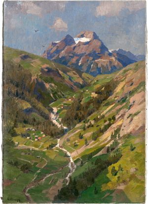 Lot 8006, Auction  117, Kampf, Eugen, Tal mit Bachlauf in den Alpen