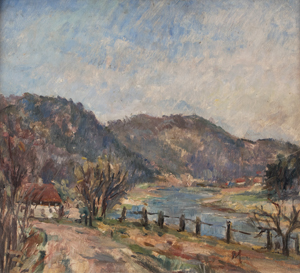 Lot 8079, Auction  117, Meyboden, Hans, Landschaft an der Weser