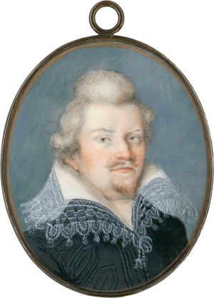 Lot 6469, Auction  118, Bingham Countess of Lucan geb. Smith, Margaret, Miniatur Portrait eines Mannes genannt Lord Bruce, in schwarzem Wams mit weißem Spitzenkragen