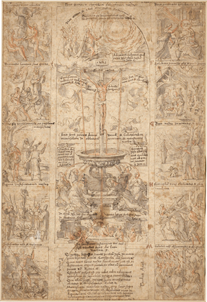 Lot 6602, Auction  118, Wierix, Hieronymus - zugeschrieben, Emblematische Darstellung mit der Fons Pietatis