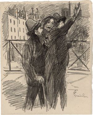 Lot 8005, Auction  118, Steinlen, Théophile Alexandre, Drei Männer beim Spaziergang