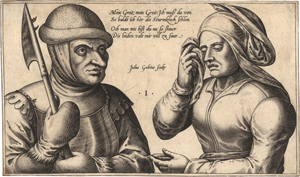 Lot 5009, Auction  119, Goltzius, Julius, Ein Soldat nimmt Abschied von seiner Frau 