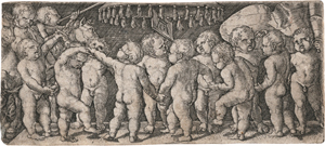 Lot 5058, Auction  119, Aldegrever, Heinrich, Tanzende Putti unter einem Baldachin