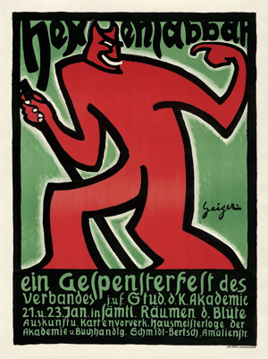 Lot 1520, Auction  120, Geiger, Raimund, Hexensabbat - ein Gespensterfest des Verbandes Akademie. Großplakat