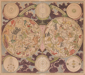 Los 25 - Schenck, Peter - Planisphaerium Coeleste. Kolorierter Kupferstich auf Papier aufgezogen. Amsterdam, Peter Schenck, 1710   - 0 - thumb