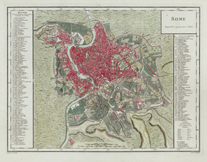Los 87 - Chanlaire, Pierre-Grégoire und Mentelle, Edmé - Rome Superfice 4,00,00 Toises. Kupferstichkarte. Um 1798 - 0 - thumb