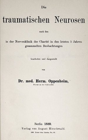 Los 322 - Oppenheim, Hermann - Die traumatischen Neurosen. Berlin, August Hirschwald, 1889 - 0 - thumb