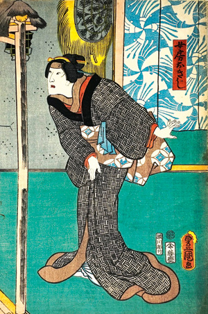 Los 573 - Ukiyo-e und Kunisada, Utagawa - 5 japanische Farbholzschnitte verschiedener Künstler, darunter Utagawa Kunisada und Utagawa Kuniyoshi, zu verschiedenen Themen. Edo (Tokio) Mitte 19. Jhdt - 0 - thumb