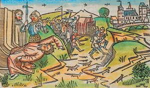 Los 703 - Biblia germanica - Daraus 1 Blatt (Seite127) mit koloriertem Holzstich. Nürnberg, A. Koberger, 17.II.1483 - 0 - thumb