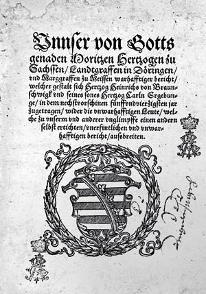 Los 756 - Moritz Herzog von Sachsen - Unnser von Gotts genaden Moritzen Hertzogen. Leipzig, Valentin Bapst, 1546 - 0 - thumb