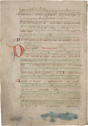 Lot 1005, Auction  125, Neumenhandschrift, "Si iniquitates domine". Einzelblatt aus einem Antiphonar