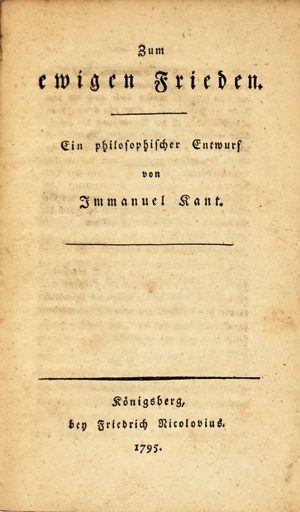 Los 1791 - Kant, Immanuel - Zum ewigen Frieden. Königsberg, F. Nicolovius, 1795. - Erster Druck der ersten Ausgabe - 0 - thumb