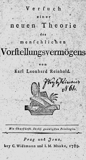 Los 1799 - Reinhold, Karl Leonhard - Versuch einer neuen Theorie des menschlichen Vorstellungsvermögens. Prag und Jena, C. Widtmann und I. M. Mauke, 1789. - Erste Ausgabe - 0 - thumb