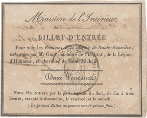Los 2133 - Gros, Antoine-Jean - Brief und Billet für Monsieur de Jussieu. 1824 - 0 - thumb