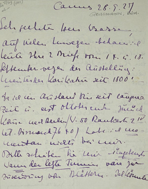 Los 2134 - Grossmann, Rudolf - Brief und signierte Radierung. 1927 - 0 - thumb