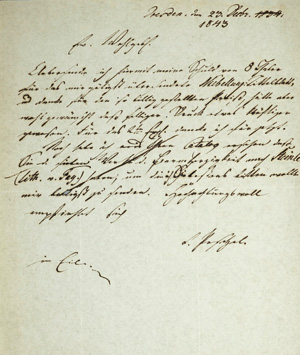 Los 2143 - Peschel, Carl Gottlieb - Brief an einen Kunsthändler. 1843 - 0 - thumb