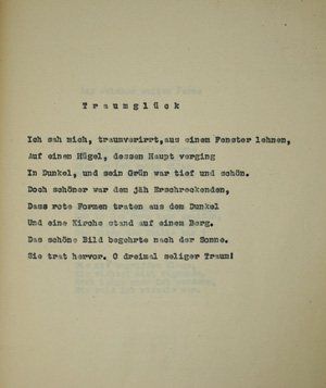 Los 3207 - Kraft, Werner - Gedichte. 1928. - Vervielfältigtes Typoskript 3 Exemplare. Mit Widmung - 0 - thumb