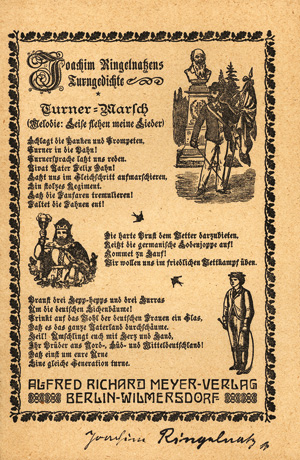Los 3309 - Ringelnatz, Joachim - Turngedichte. Berlin, A. R. Meyer, 1920. - Signiert - 0 - thumb