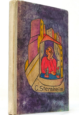Los 3347 - Sternheim, Carl und Schrimpf, Georg - Meta - Napoleon - Schuhlin (privater Sammelband mit Umschlagillustration). Leipzig, K. Wolff, 1915-1916. - Der Vordereinband mit einer aufgebrachten Originalzeichnung von Schrimpf - 0 - thumb
