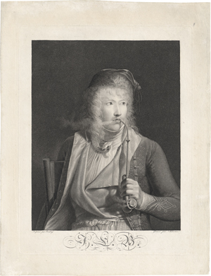 Lot 5332, Auction  125, Aubertin, François, Le Fumeur (Bildnis des Malers Jacques-Luc Barbier). 