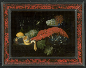 Los 6026 - Italienisch - um 1700. Stillleben mit Hummer, Muscheln, Weintrauben und Zitrone - 1 - thumb