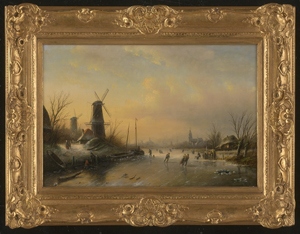 Los 6068 - Spohler, Jan Jacob Conrad - Winterlandschaft mit Schlittschuhläufern - 1 - thumb