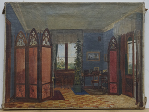 Los 6074 - Horawski, Apollinari Hilarjewitsch - Interieur eines Petersburger Palais mit Blick auf einen Park - 1 - thumb