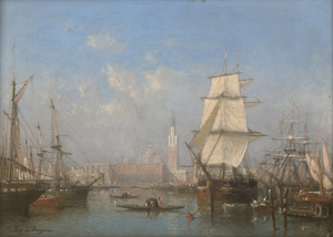 Lot 6117, Auction  125, Bergue, Tony François de, Segelschiffe in der Lagune von Venedig