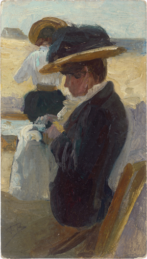 Lot 6173, Auction  125, Rops, Félicien - zugeschrieben, In der Sommerfrische: Zwei elegante Damen am Strand