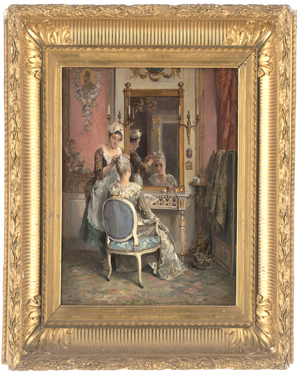 Los 6534 - Grison, François Adolphe - Dame beim Frisieren im Boudoir - 1 - thumb