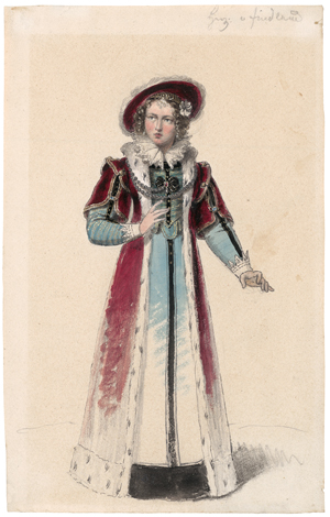 Lot 6894, Auction  125, Daffinger, Moritz Michael, Kostümentwurf "Herzogin zu Friedland" zu Schillers Wallenstein