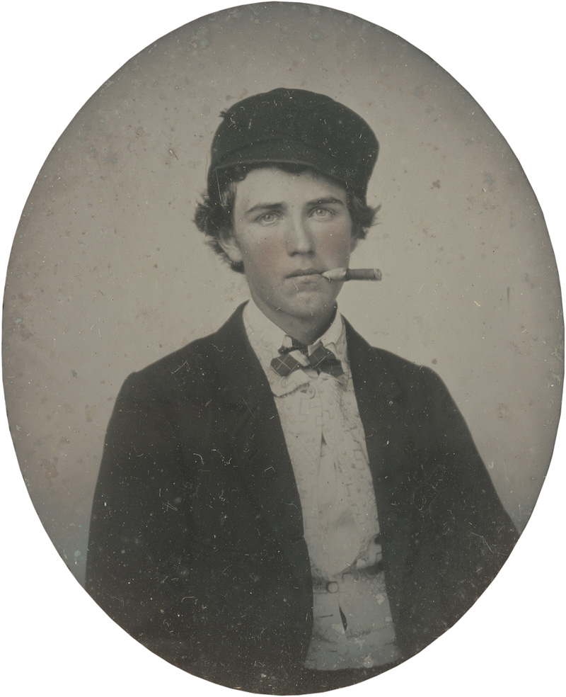Lot 4039, Auction  125, Daguerreotypes, Young man with cigar