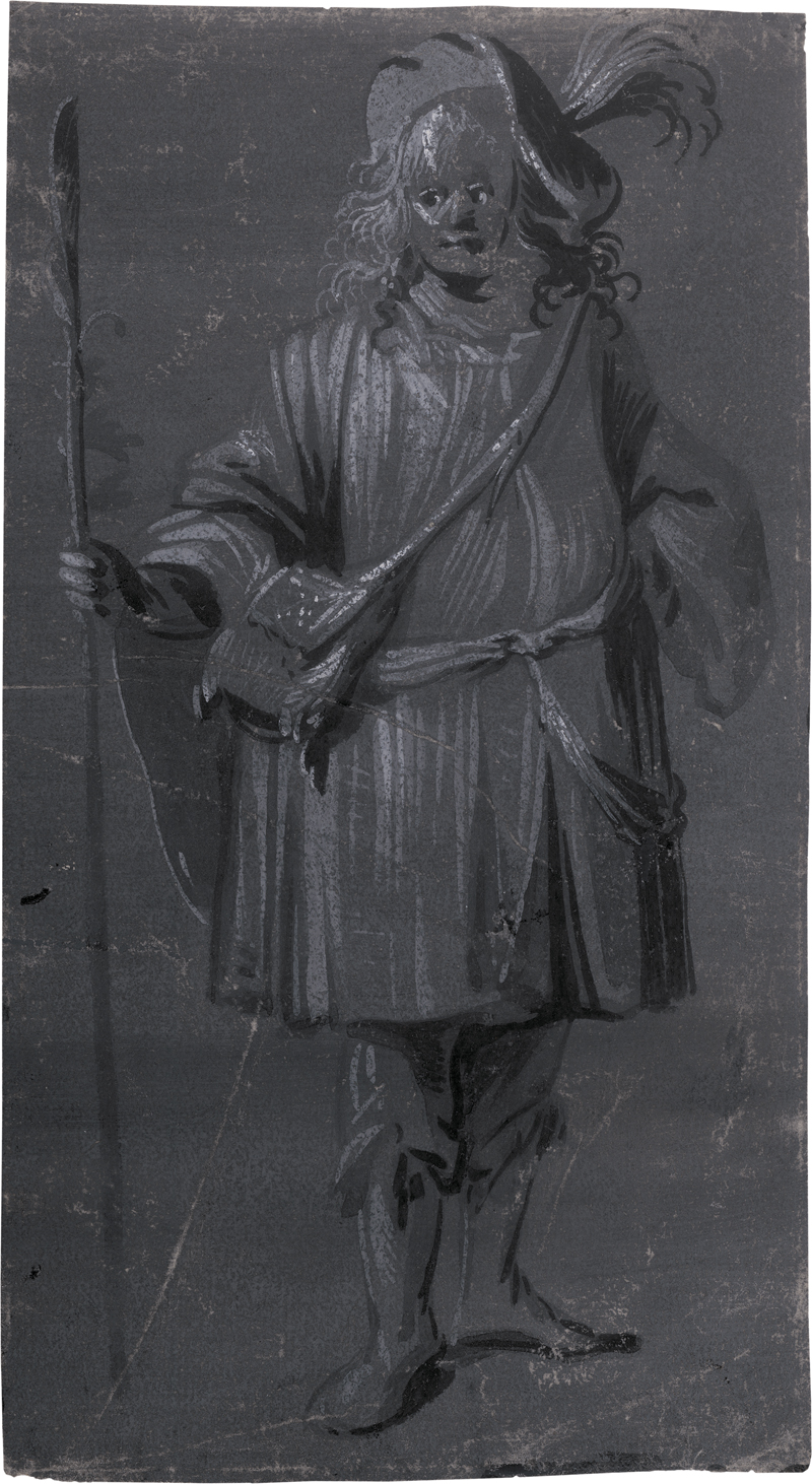Lot 6730, Auction  125, Weyer, Jakob Matthias - zugeschrieben, Stehender Edelmann mit Federhut und Stab