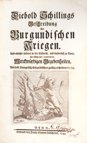 Lot 152, Auction  126, Schilling, Diebold, Beschreibung der Burgundischen Kriegen