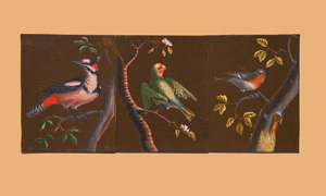 Lot 366, Auction  126, Drei Vogelstudien. Ein Specht, Papagei und Fink auf Astwerk, Gouache und Deckweiß über Federzeichnung auf Bütten