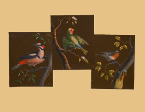 Los 366 - Drei Vogelstudien. Ein Specht, Papagei und Fink auf Astwerk - Gouache und Deckweiß über Federzeichnung auf Bütten - 1 - thumb