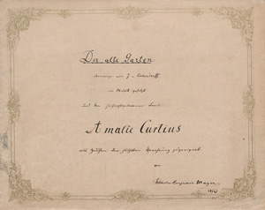 Lot 464, Auction  126, Mayer, Wilhelm Benjamin, Der alte Garten. Romanze von J. v. Eichendorff in Musik gesetzt 