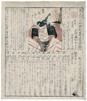 Lot 681, Auction  126, Toyokuni, Utagawa, Egoyomi (Kalender) für das Jahr des Drachen 1806