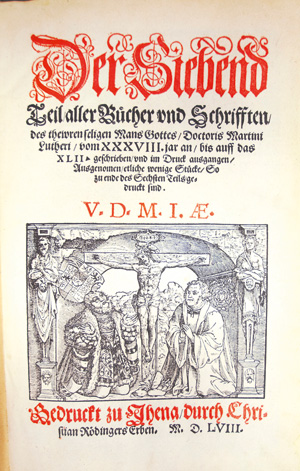 Lot 1153, Auction  126, Luther, Martin, Der Siebend Teil aller Bücher und Schrifften