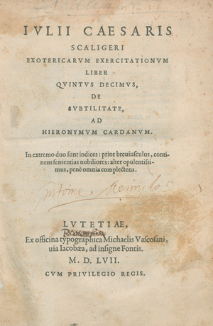 Lot 1188, Auction  126, Scaliger, Julius Caesar, Exotericarum exercitationum