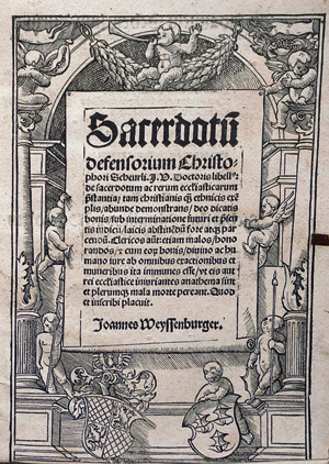 Los 1189 - Scheurl, Christoph - Sacerdotum defensorium libellus de sacerdotum ac rerum ecclesiasticarum praestantia - 1 - thumb